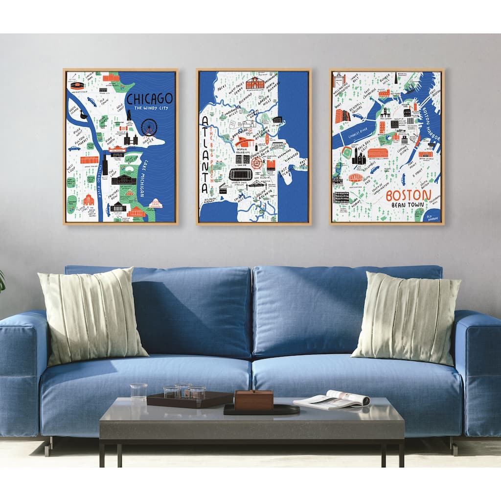 Kate and Laurel Sylvie Chicago Framed Canvas by Stacie Bloomfield