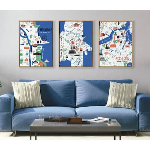 Kate and Laurel Sylvie Chicago Framed Canvas by Stacie Bloomfield