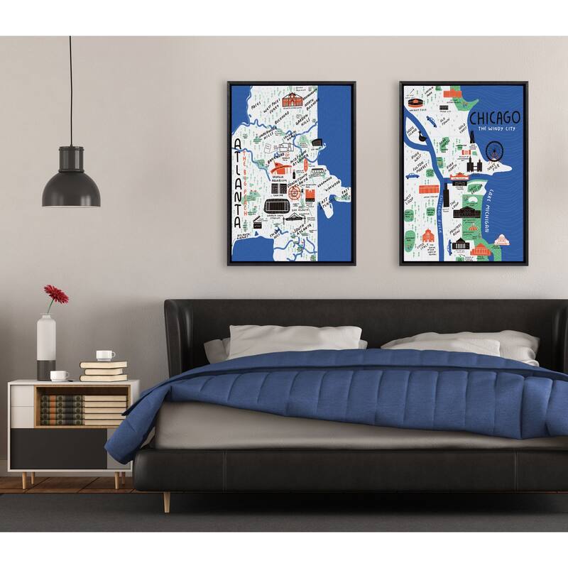 Kate and Laurel Sylvie Chicago Framed Canvas by Stacie Bloomfield