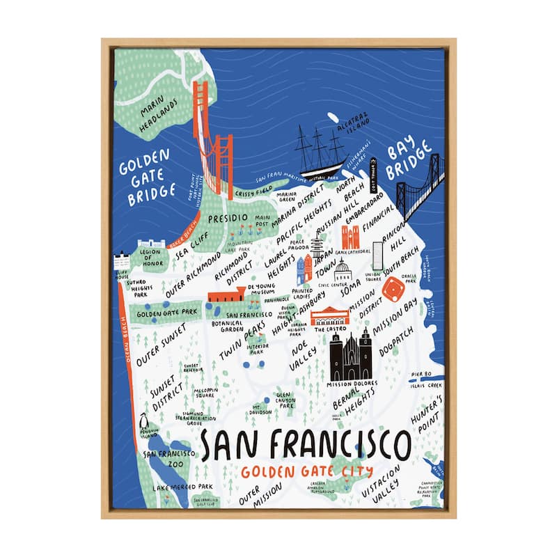 Kate and Laurel Sylvie San Francisco Canvas by Stacie Bloomfield - 23x33 - Plastic - Brown