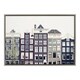 preview thumbnail 2 of 4, Kate and Laurel Sylvie Townhouses Framed Canvas by Caroline Mint 23x33 - Plastic - Grey