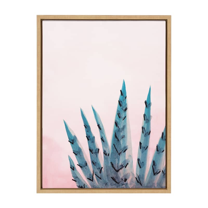 Kate and Laurel Sylvie Succulent in Pink Framed Canvas by Teju Reval - 18x24 - Plastic - Brown