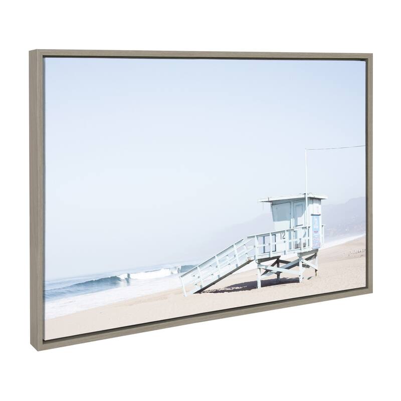 Kate and Laurel Sylvie Life Guard Tower Framed Canvas by Caroline Mint