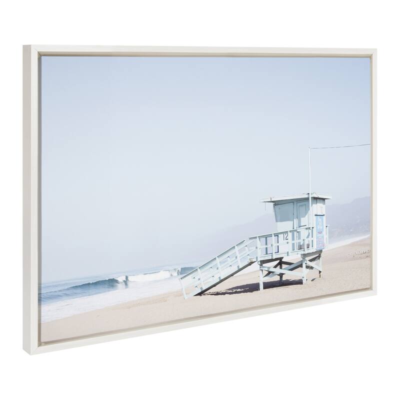 Kate and Laurel Sylvie Life Guard Tower Framed Canvas by Caroline Mint