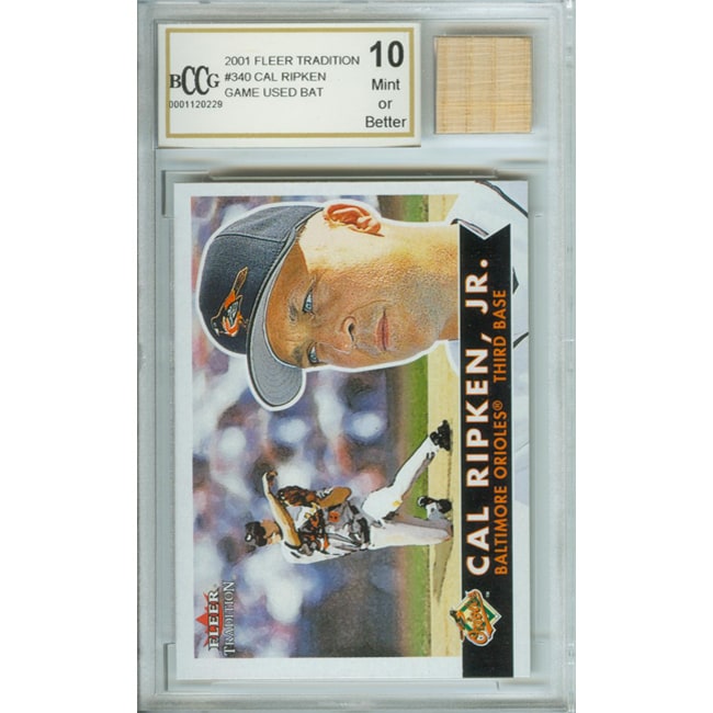 Cal Ripken Mint Card and Rookie Game-used Bat