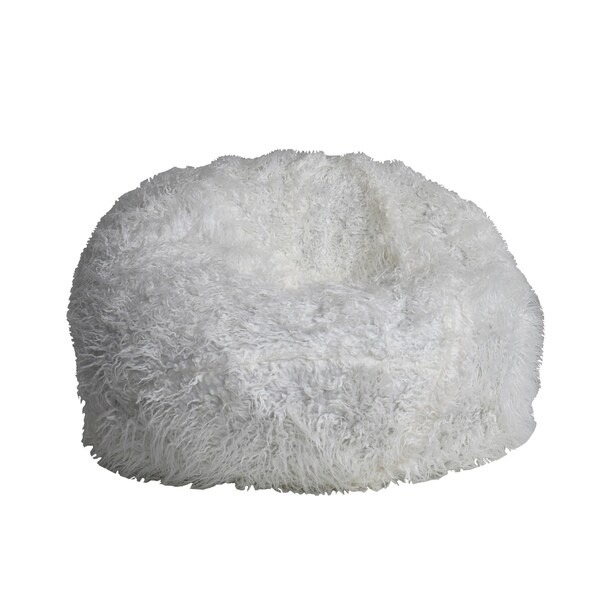 fluffy gray bean bag