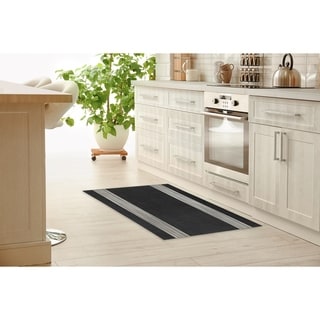 Soho Plaid Black And White Kitchen Mat By Kavka Designs