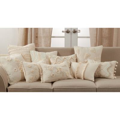 Throw Pillow With Tufted & Applique Design