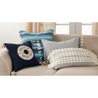 Chindi Pillow With Striped Design