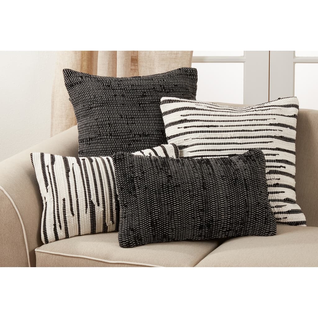 Throw Pillow With Zebra Chindi Design