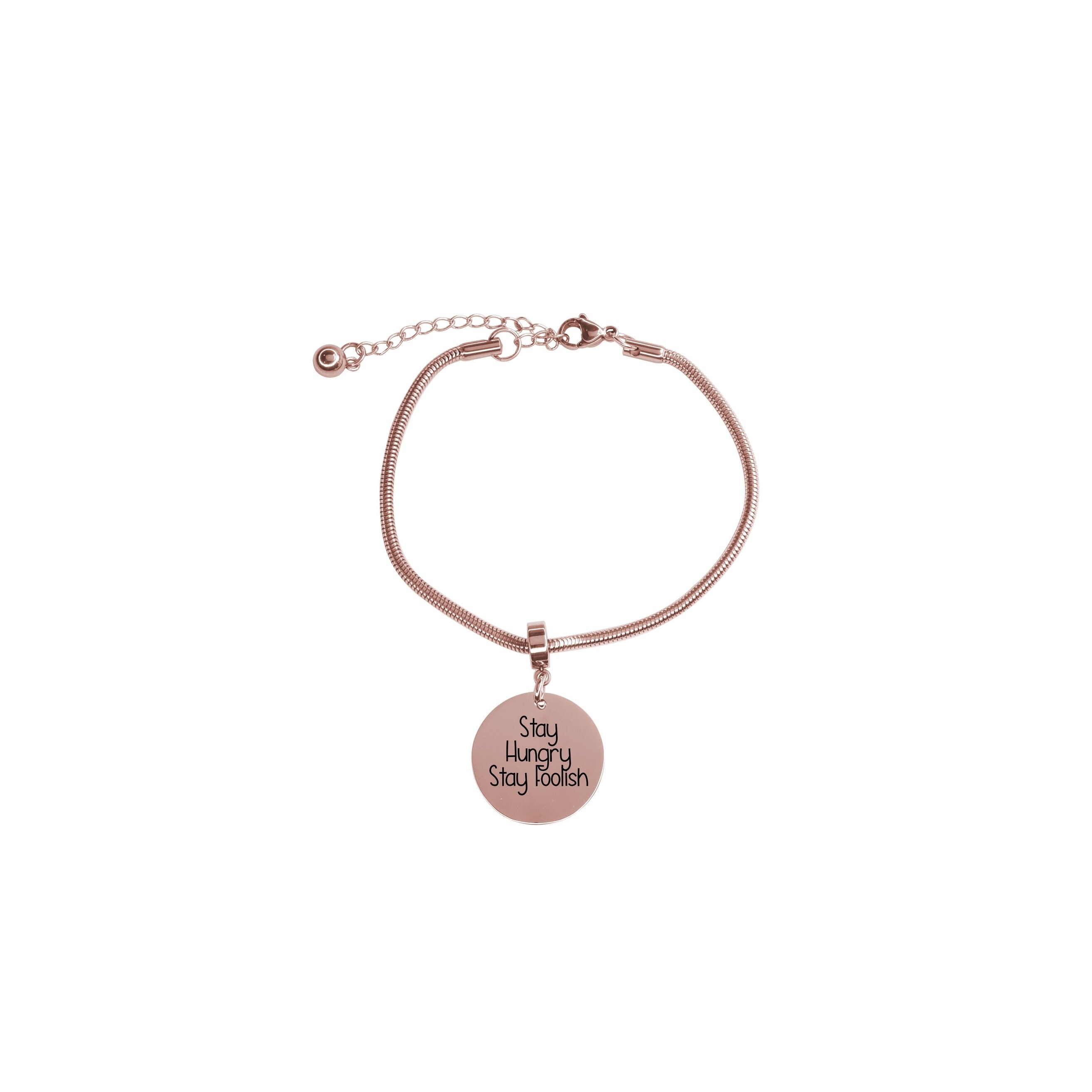 Pink Box Expandable Multi Charm Inspirational Bangles Rose Gold Stay Hungry Pink Box Expandable Multi Charm Inspirational Bangles Rose Gold Stay Hungry