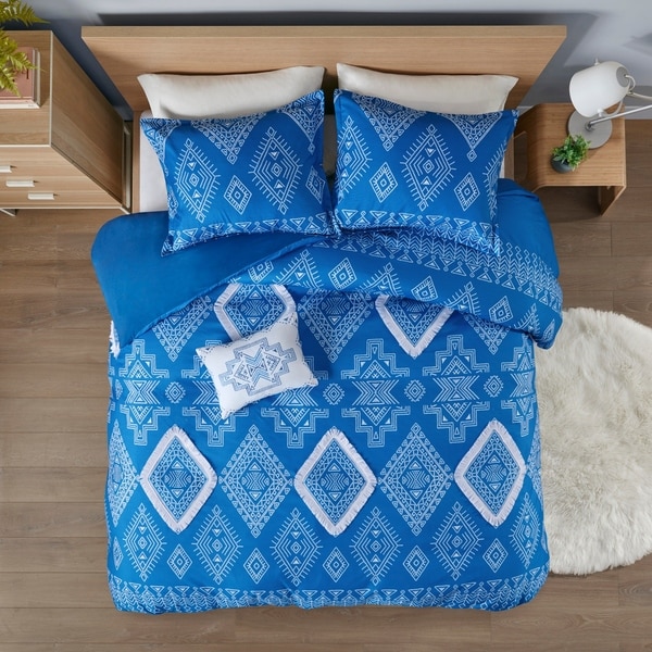 Intelligent Design Candice Printed Duvet Cover Set with Fringe Trim. Opens flyout.