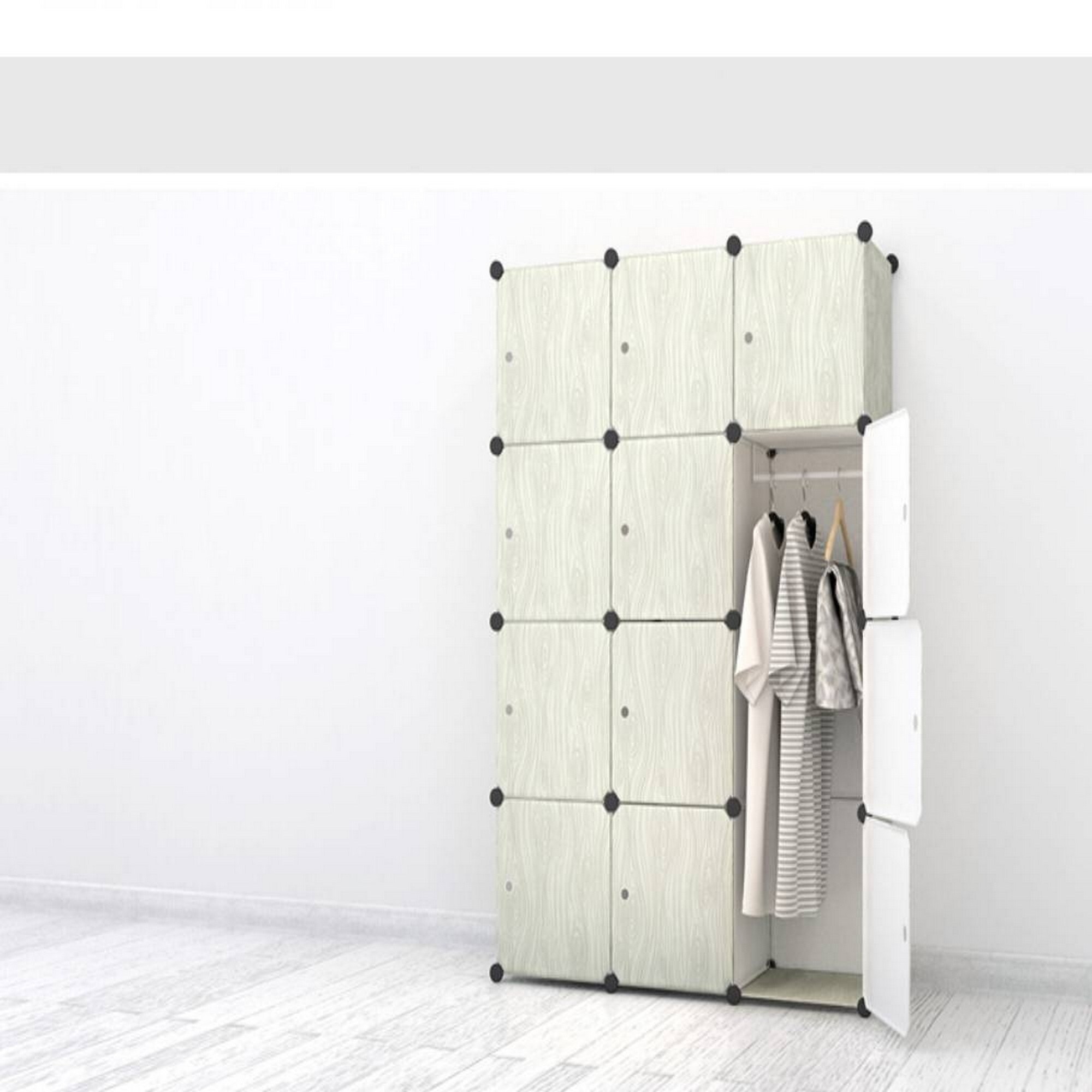 44 x 15 x 58 DIY Stackable Storage Cabinet - Woodwhite