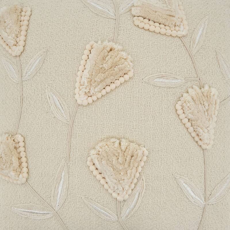 Flowers Applique Design Throw Pillow