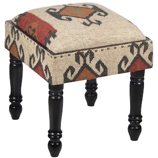 HERAT ORIENTAL Handmade Kilim Upholstered Storage Footstool