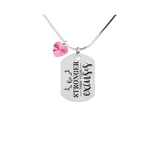 Made with Crystals From Swarovski by Pink Box BE STRONGER Silver