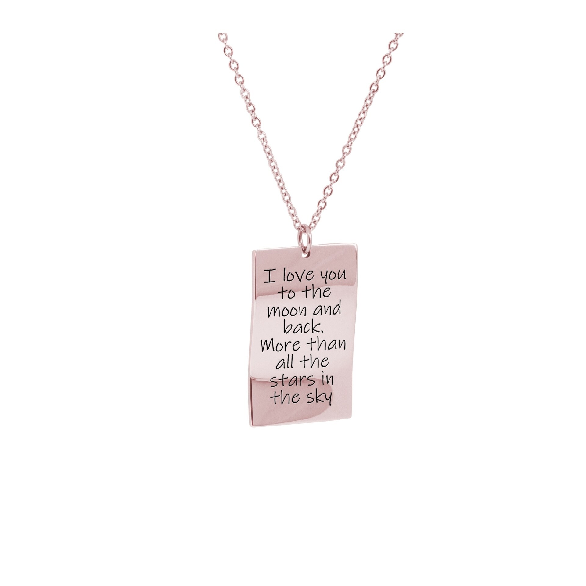 Love Note Necklace By Pink Box Love You To The Moon Rose Gold Overstock