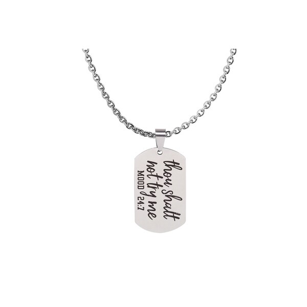 Fully Adjustable Snarky Tag Necklace by Pink Box Chain Length 18 to 36 Inches Mood 24 7 Silver. Opens flyout.