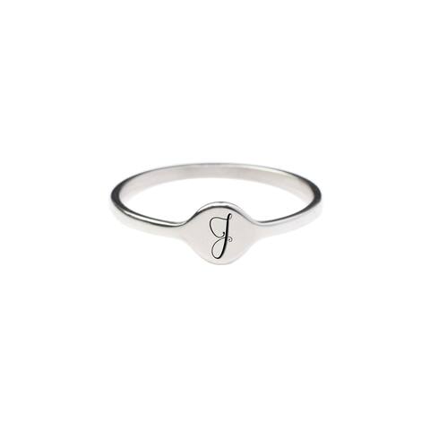 Mono Initial Ring by Pink Box J Silver 9