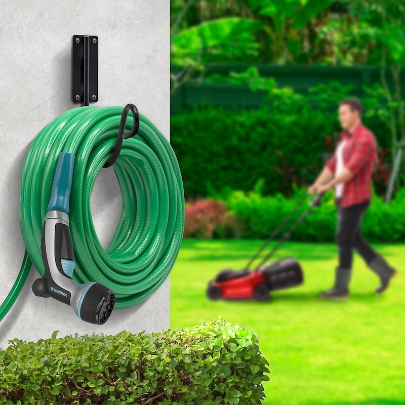Sorbus Garden Hose Holder, Wall Mounted Black - 8.5