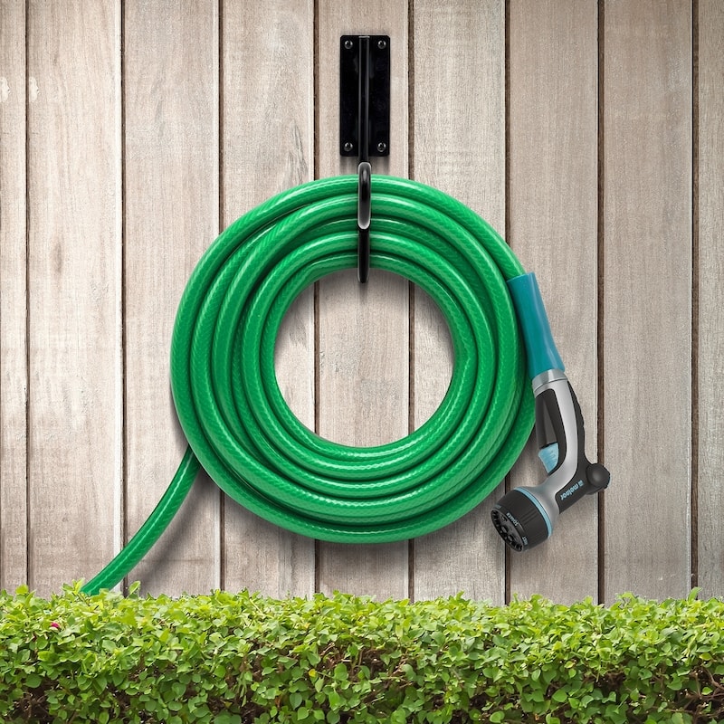 Sorbus Garden Hose Holder, Wall Mounted Black - 8.5