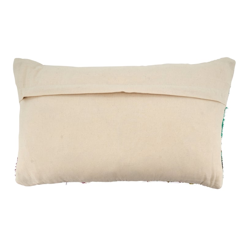 Chindi Throw Pillow With Multi-Colored Design