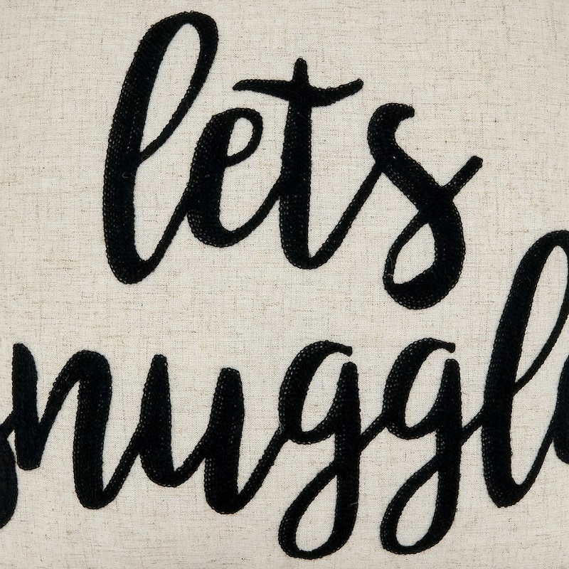 Embroidered Let's Snuggle Pillow