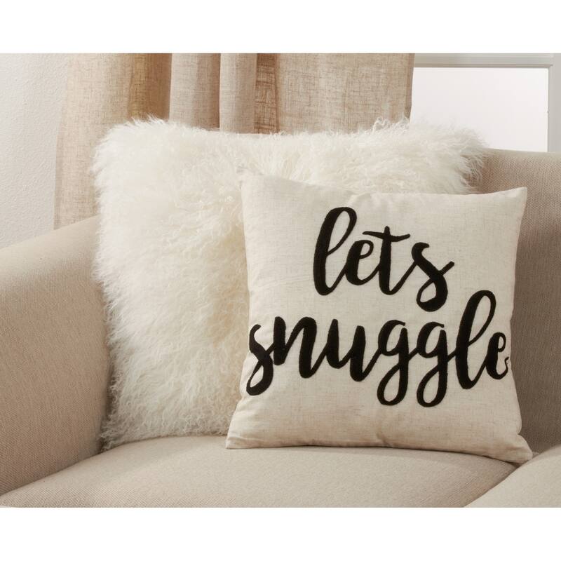 Embroidered Let's Snuggle Pillow