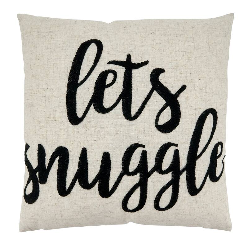Embroidered Let's Snuggle Pillow