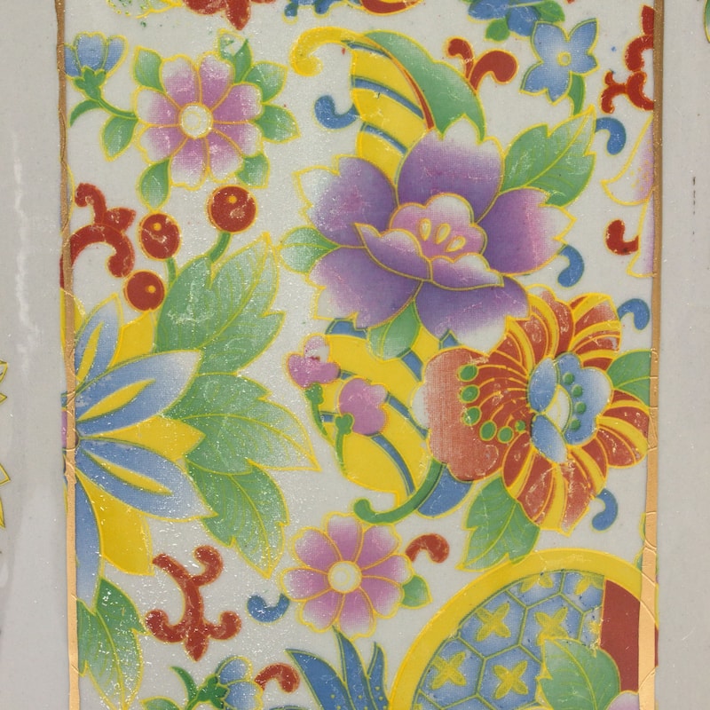 Oriental Furniture 24" Satsuma Birds & Flowers Porcelain Umbrella Stand