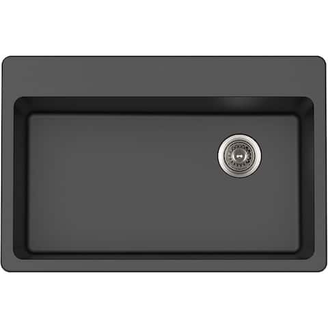 Winpro Granite Composite 33" (W) x 22" (L) x 9-1/2" (H) Single Bowl Dual Mount Sink