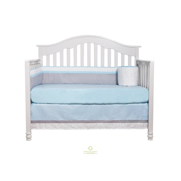 blue and grey elephant crib bedding