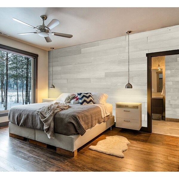 5" W x 48" L Reclaimed Peel & Stick Solid Wood Wall Paneling - 1Box