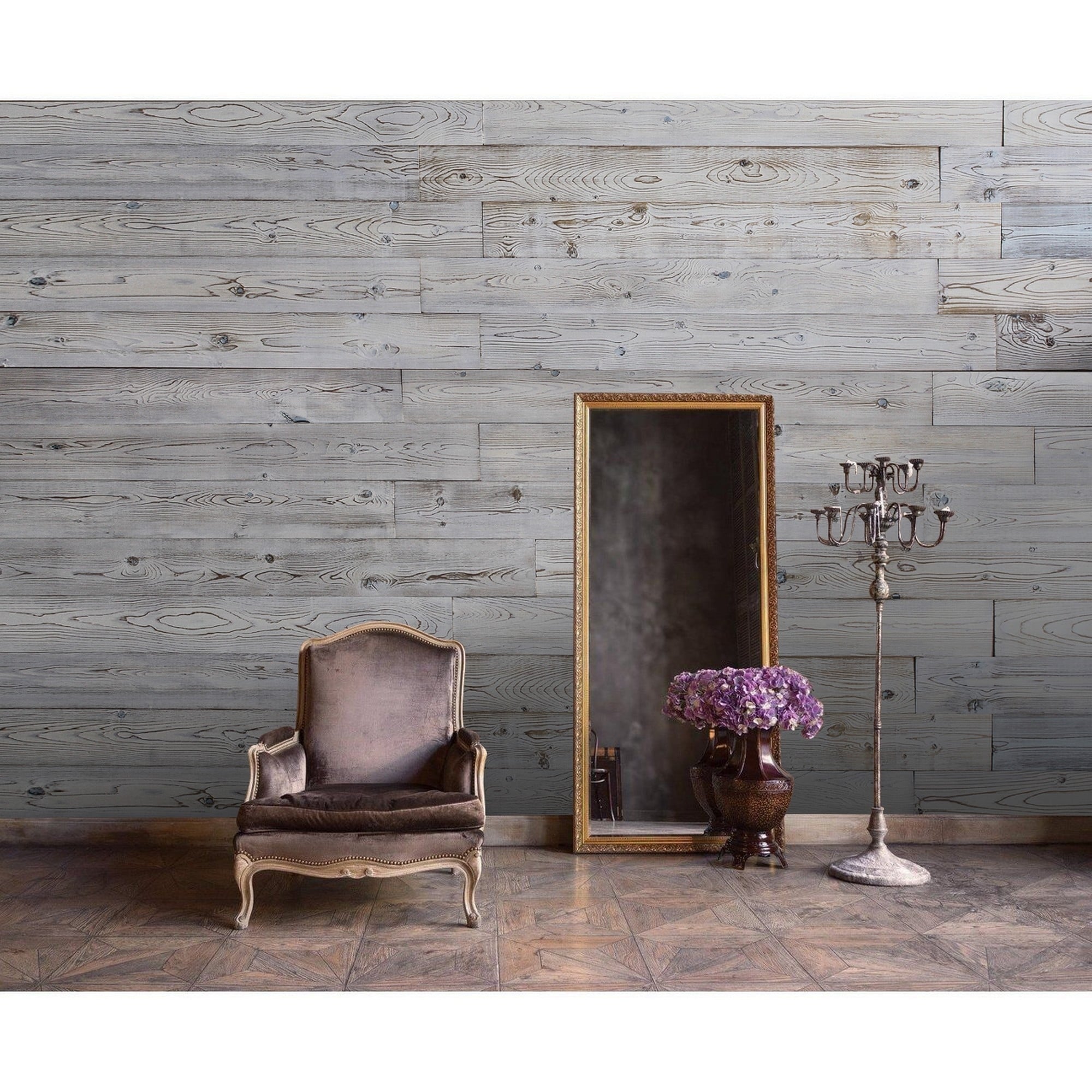 5 W X 48 L Reclaimed Peel Stick Solid Wood Wall Paneling Overstock