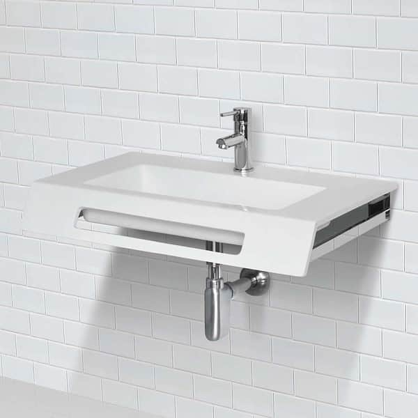 Ellie Solid Surface Ada Compliant Wall Mount Bathroom Sink - Bed Bath 