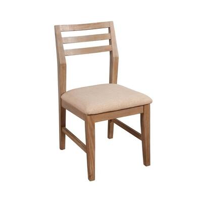 Aiden Set of 2 Side Wood Dining Chairs in Weathered Natural - N/A