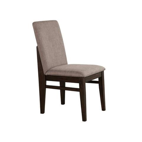 Olejo Set of 2 Side Wood Dining Chairs in Chocolate (Brown) - N/A