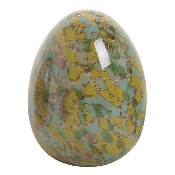 Transpac Glass 6 in. Multicolor Easter Confetti Egg Décor
