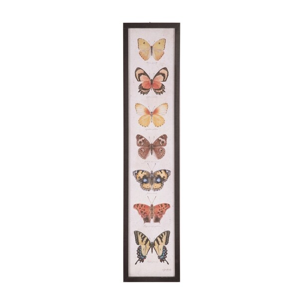 Transpac 36 in. Multicolor Spring Botanical Butterfly Wall Décor