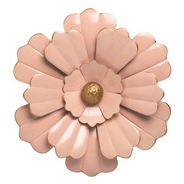 Transpac Metal 16 in. Cream Spring Enamel Flower Wall Décor