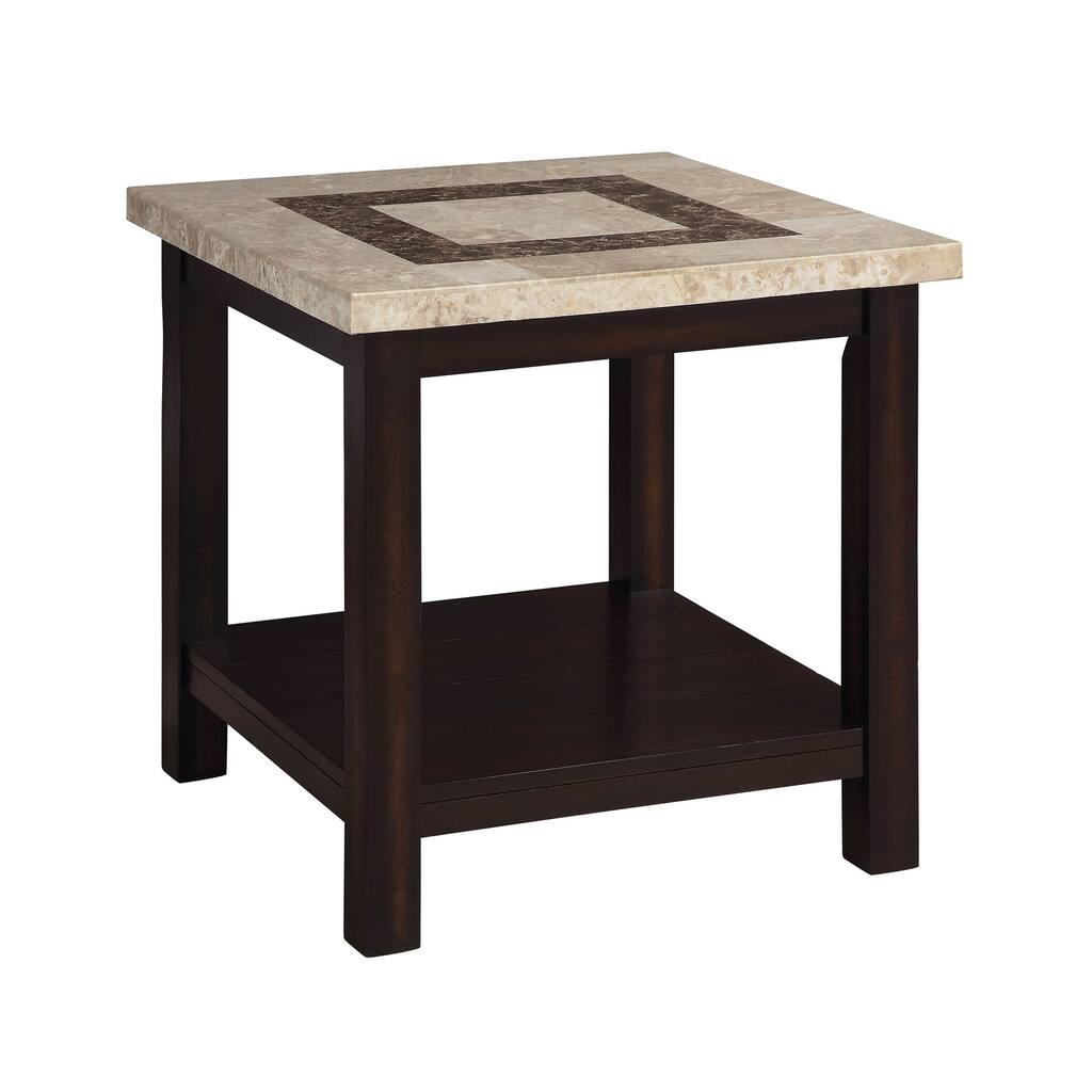 William's Home Furnishing Rosetta End Table In Dark Walnut Finish