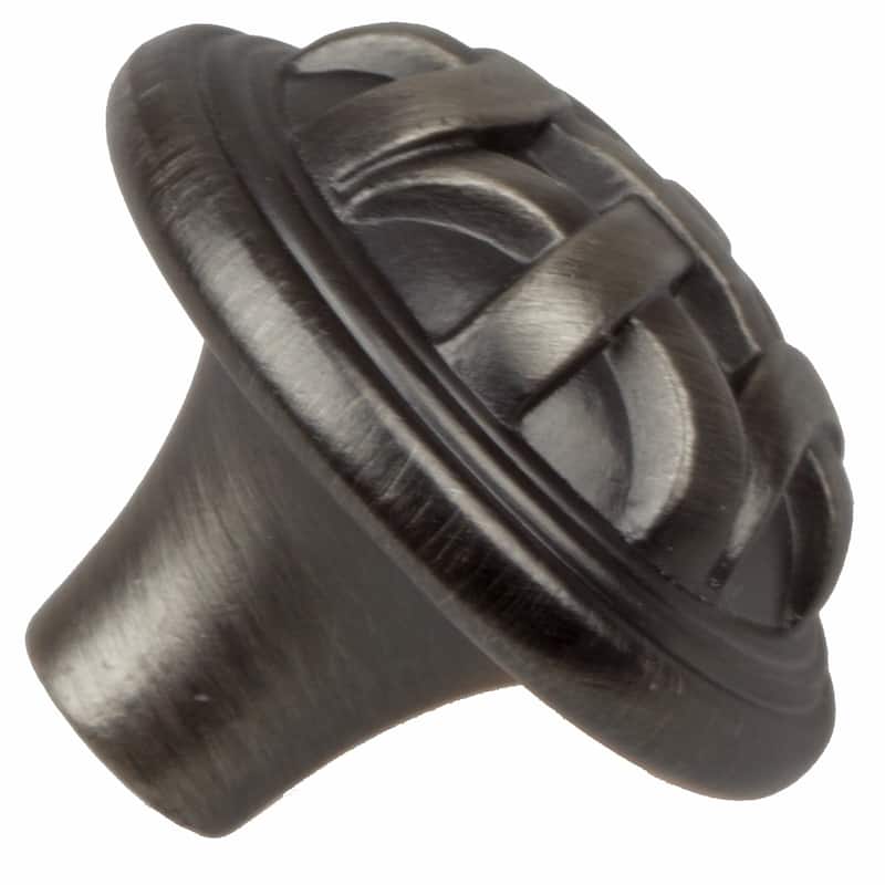 GlideRite 5-Pack 1-1/4 in. Satin Pewter Round Braided Cabinet Knobs - Satin Pewter