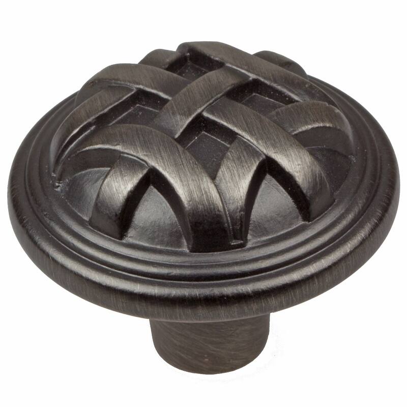 GlideRite 5-Pack 1-1/4 in. Satin Pewter Round Braided Cabinet Knobs - Satin Pewter