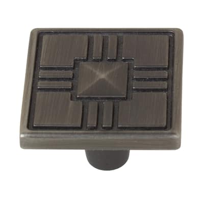 GlideRite 5-Pack 1-1/4 in. Satin Pewter Craftsman Cabinet Knobs - Satin Pewter