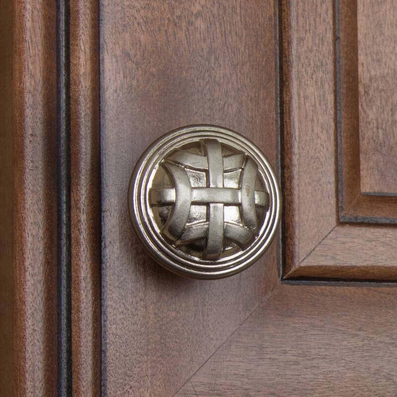 GlideRite 5-Pack 1-1/4 in. Satin Nickel Round Braided Cabinet Knobs - Satin Nickel