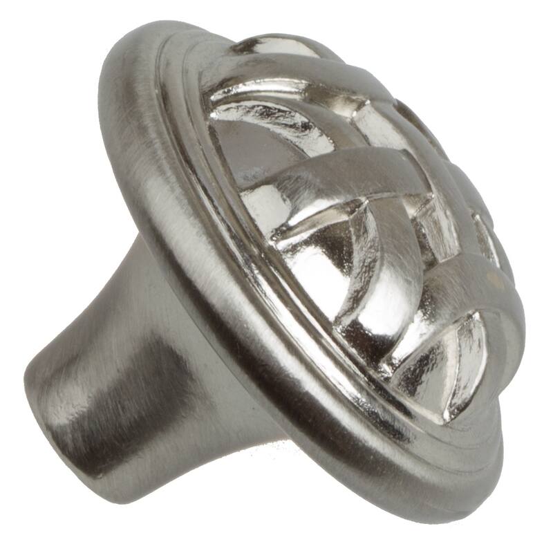 GlideRite 5-Pack 1-1/4 in. Satin Nickel Round Braided Cabinet Knobs - Satin Nickel