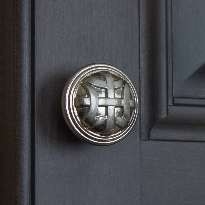 GlideRite 5-Pack 1-1/4 in. Satin Nickel Round Braided Cabinet Knobs - Satin Nickel