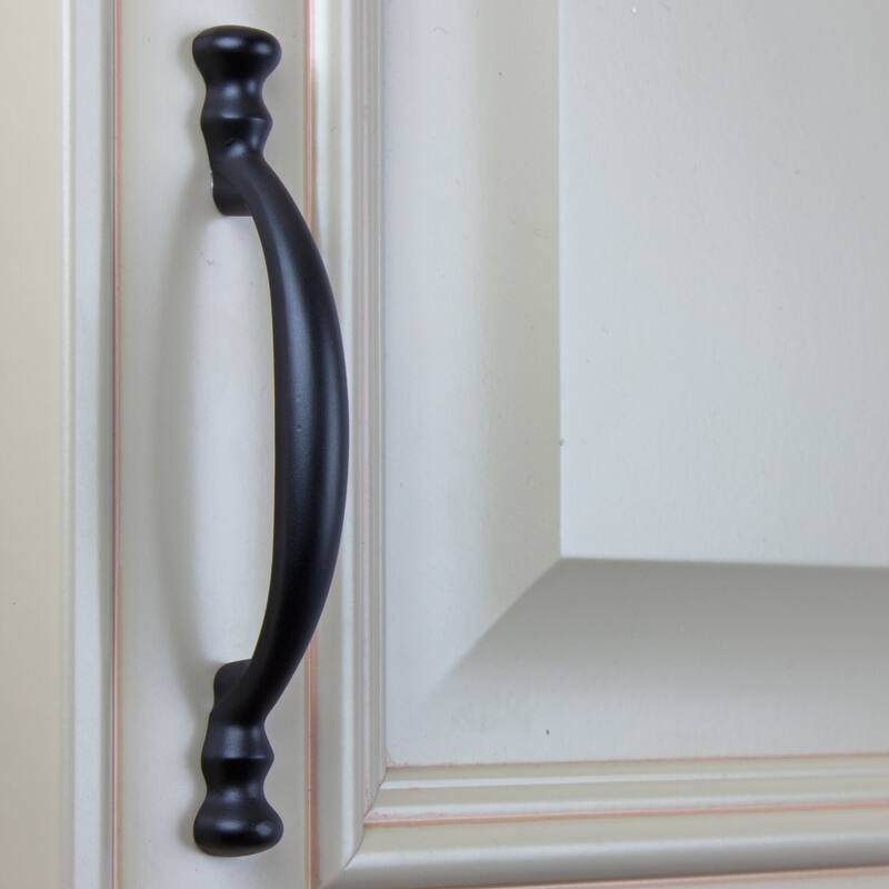 GlideRite 5-Pack 3 in. Center Matte Black Arch Cabinet Pulls - Matte Black