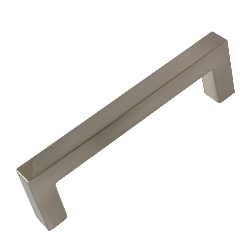 GlideRite 5-Pack 3-3/4 in. CC Satin Nickel Square Cabinet Bar Pulls - Satin Nickel