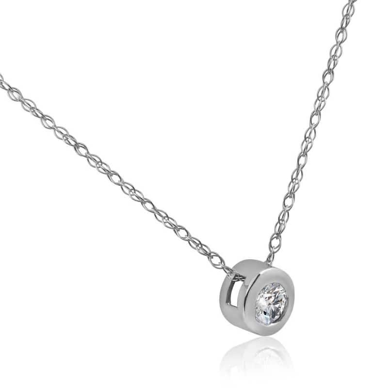 1/3Ct Diamond Solitaire Lab Grown Diamond Pendant White Gold Necklace